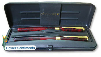 Send Parker Pen Set- Maroon to Pakistan